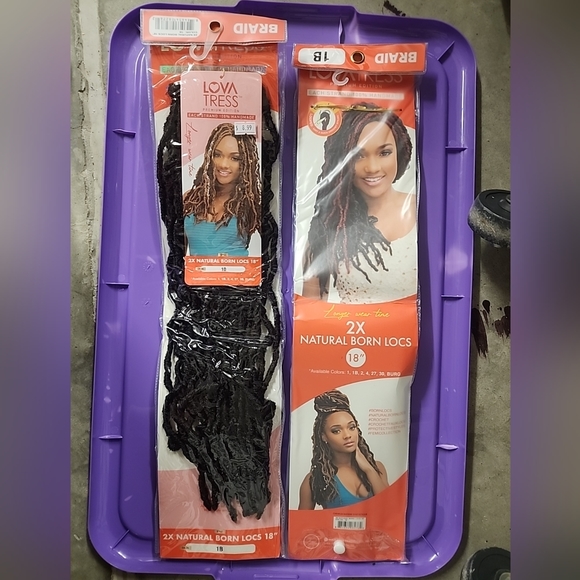 Lovatress Long Styl Crochet 2X Natural Born Locs 18" Color 1B Premium Edition - Picture 1 of 10